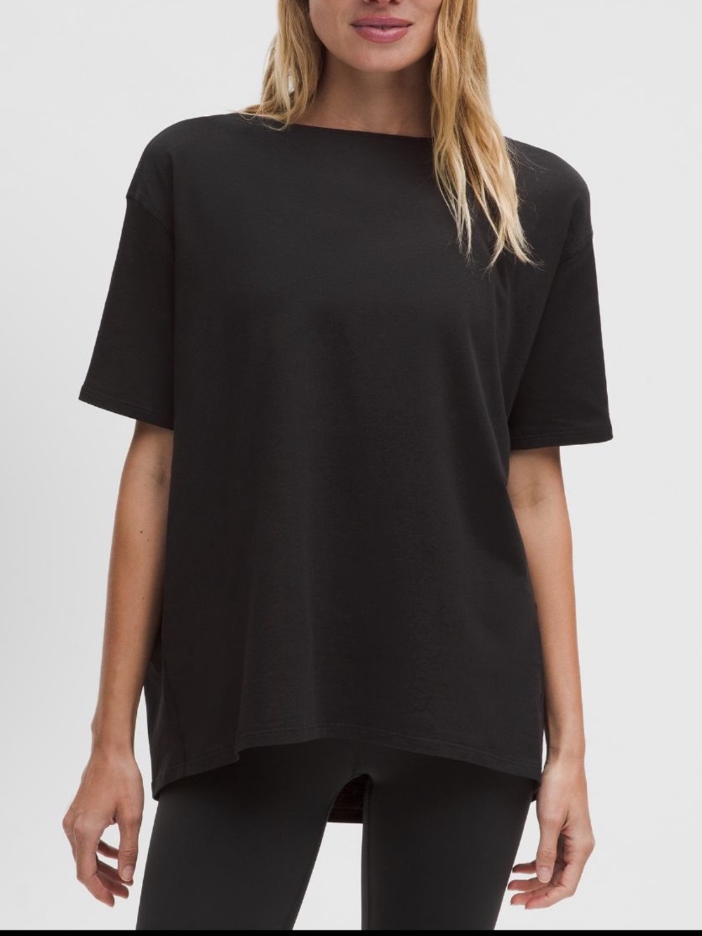 Lululemon Back in Action Short Sleeve Tee Black Size 12 EUC